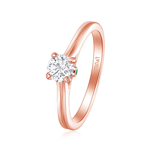Anillo Doble Banda Oro Rosa en plata 925 - Louty Joyería