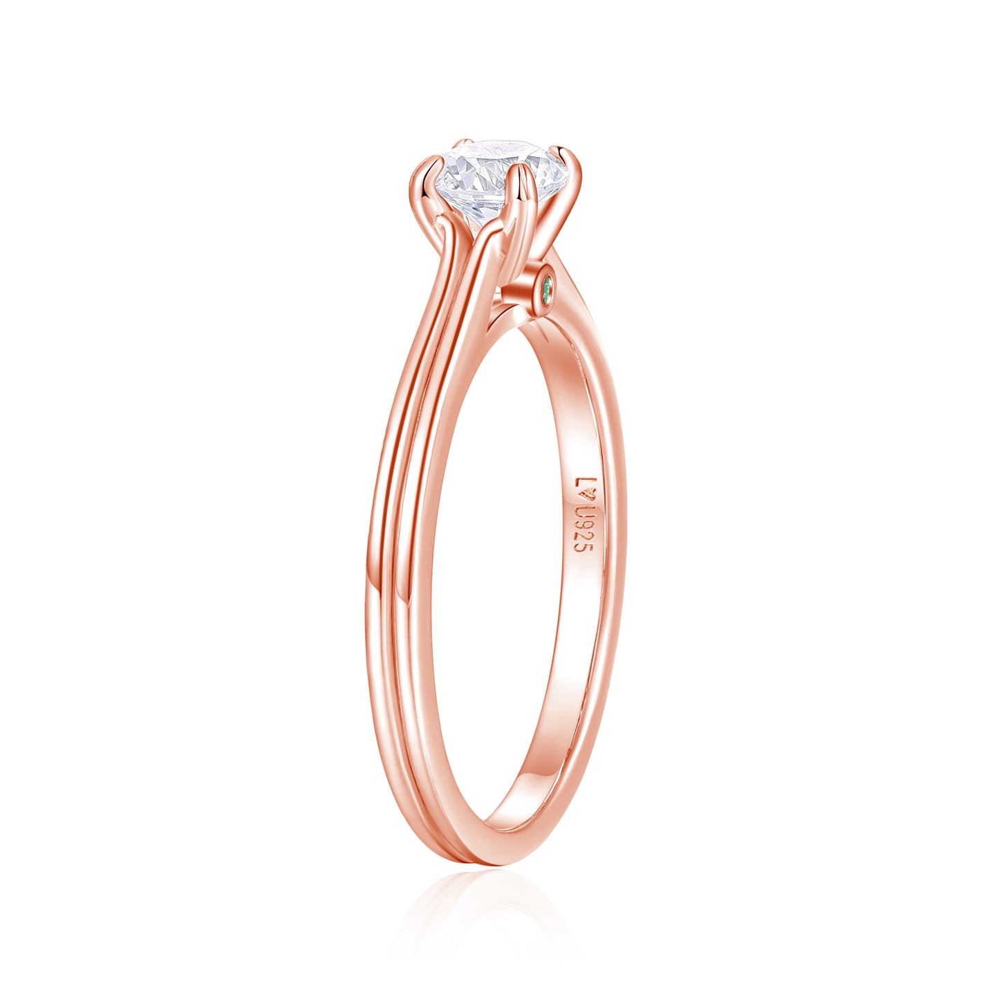 Anillo Doble Banda Oro Rosa en plata 925 - Louty Joyería