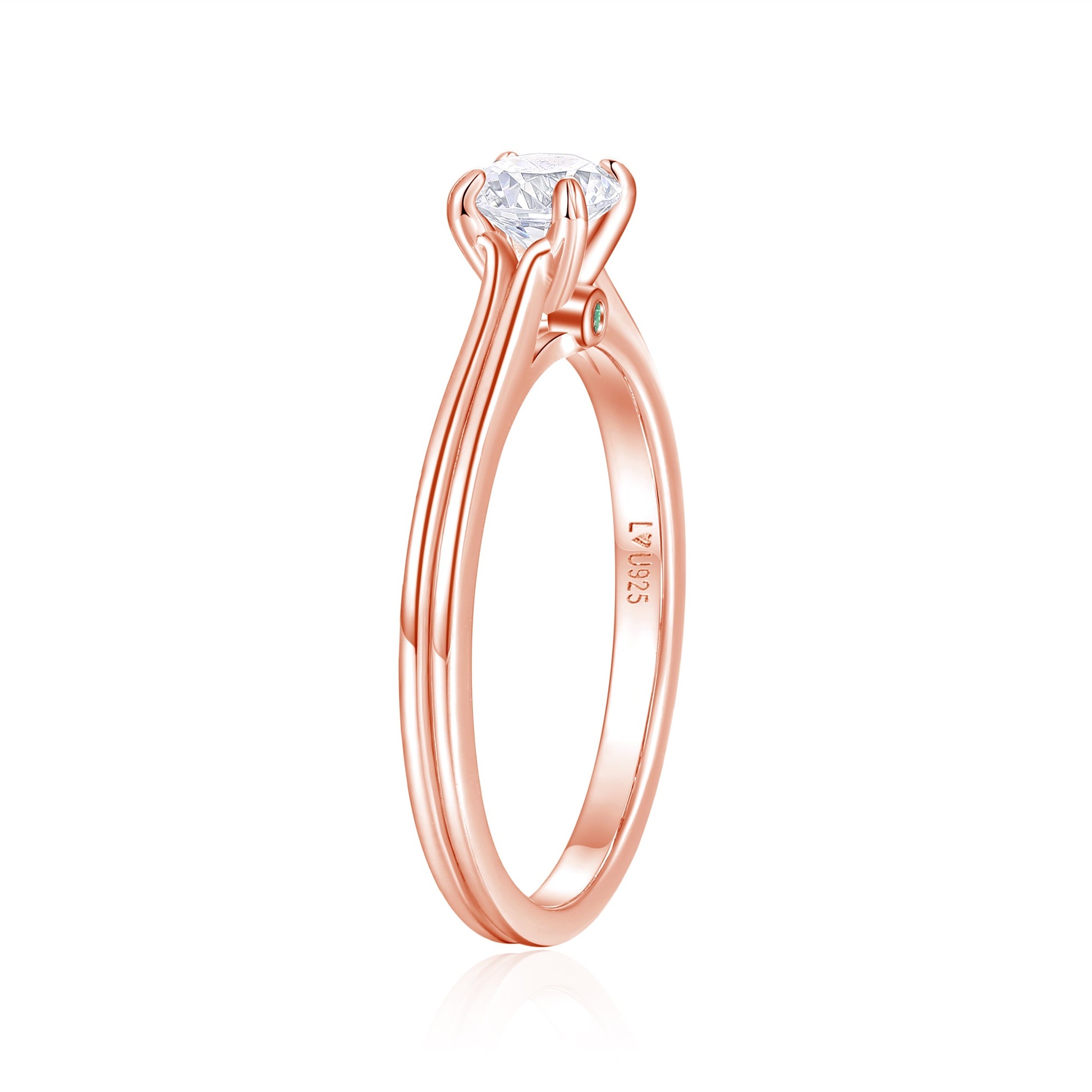 Anillo Doble Banda Oro Rosa en plata 925 - Louty Joyería