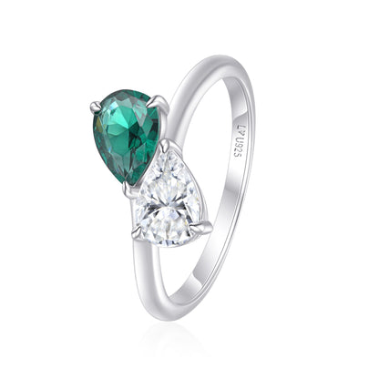 Anillo Doble Pera en plata 925 - Louty Joyería