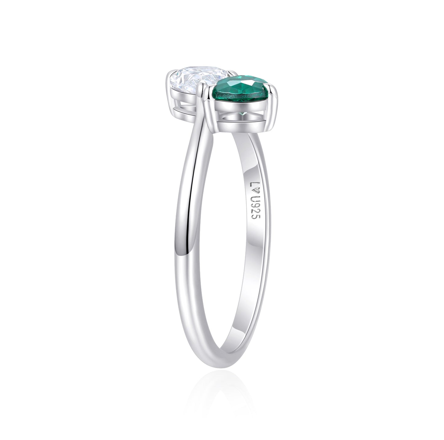 Anillo Doble Pera en plata 925 - Louty Joyería