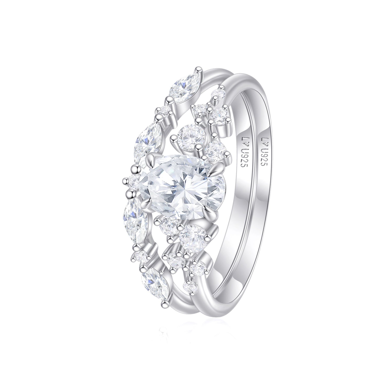 Anillo Duo Celestial en plata 925 - Louty Joyería