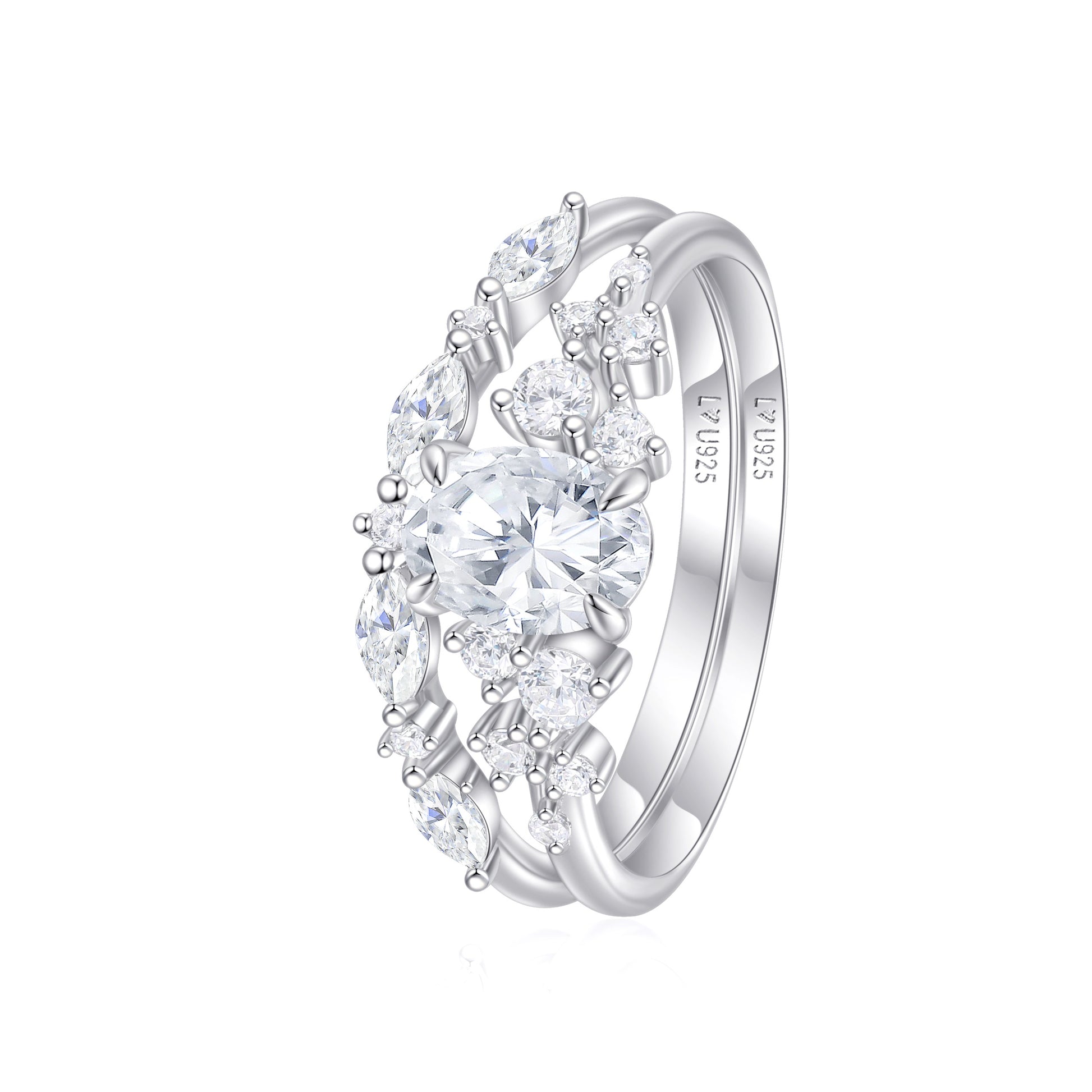 Anillo Duo Celestial en plata 925 - Louty Joyería