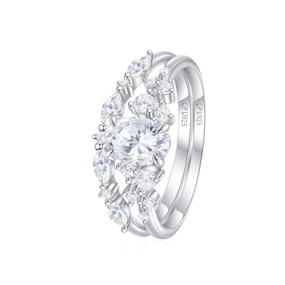 Anillo Duo Celestial en plata 925 - Louty Joyería