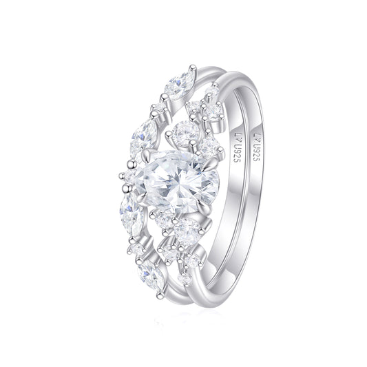 Anillo Duo Celestial en plata 925 - Louty Joyería
