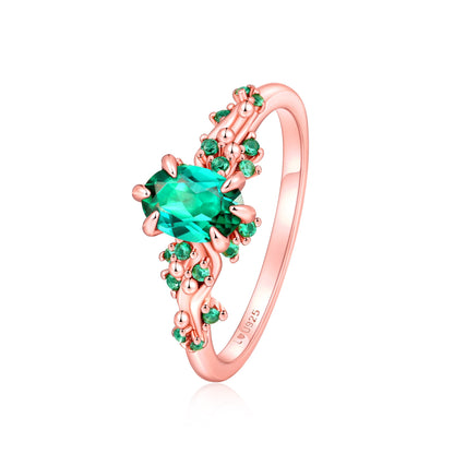 Anillo Esmeralda en plata 925 - Louty Joyería