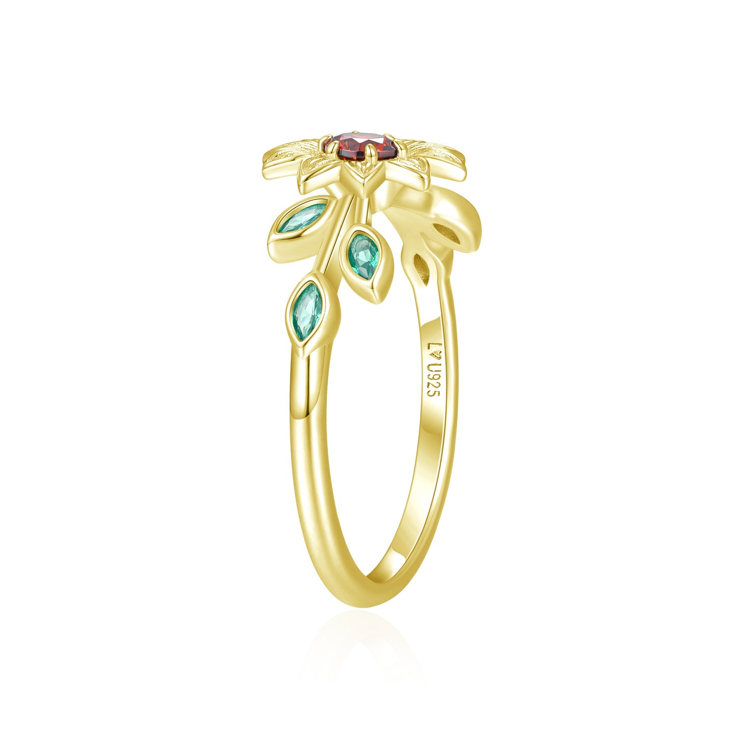 Anillo Girasol Oro Amarillo en plata 925 - Louty Joyería
