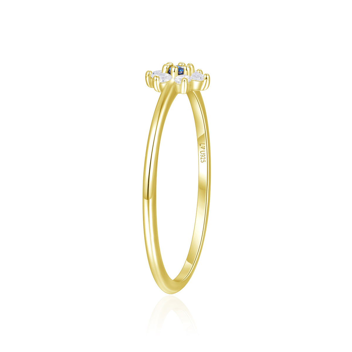 Anillo Índigo Oro Amarillo en plata 925 - Louty Joyería