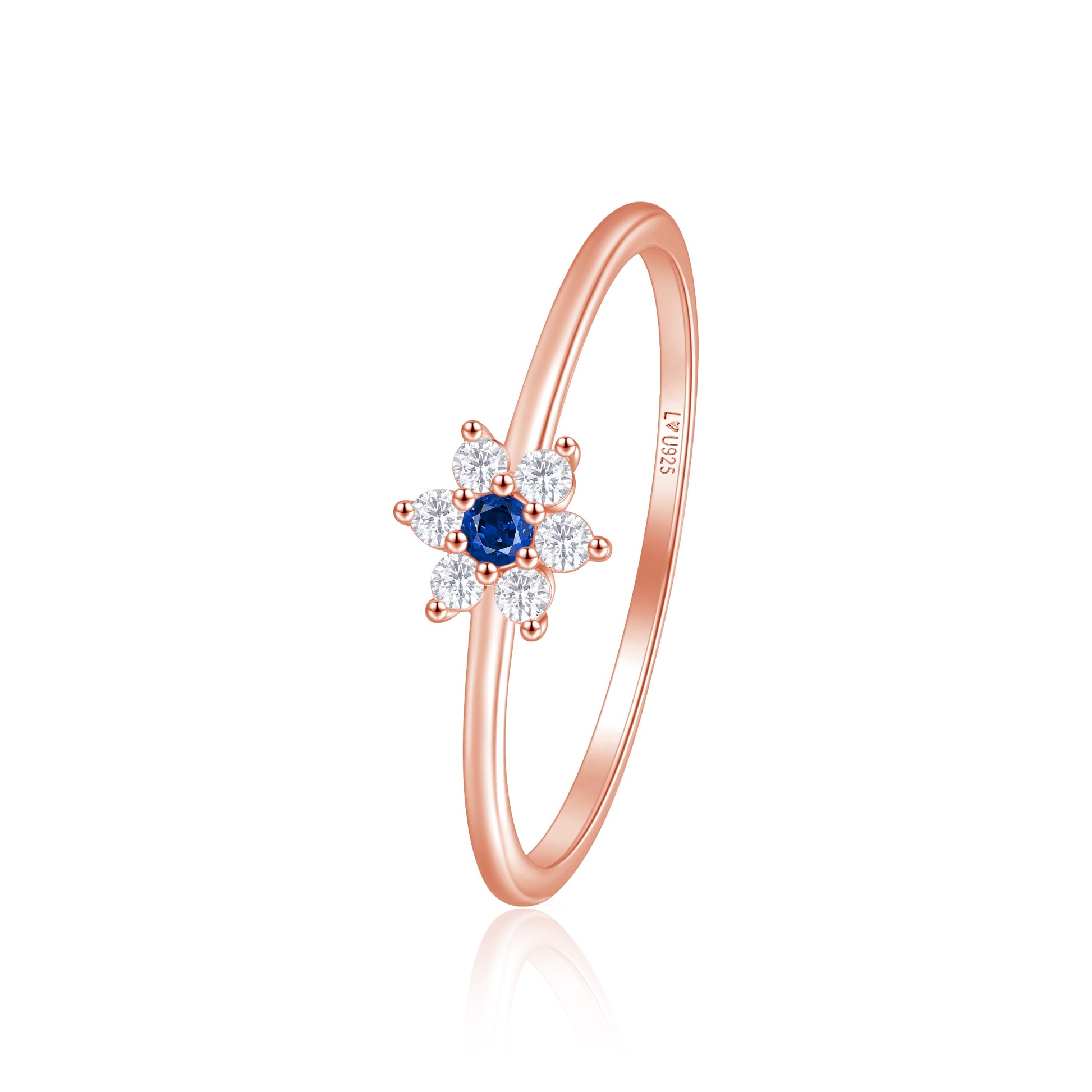 Anillo Índigo Oro Rosa en plata 925 - Louty Joyería