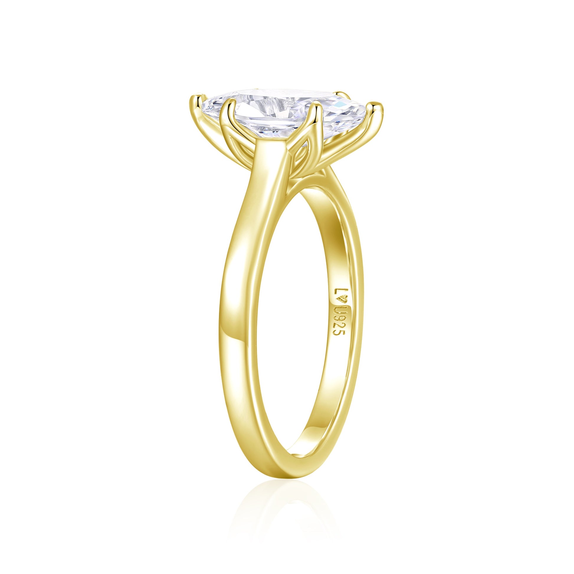 Anillo Marquise Oro Amarillo en plata 925 - Louty Joyería
