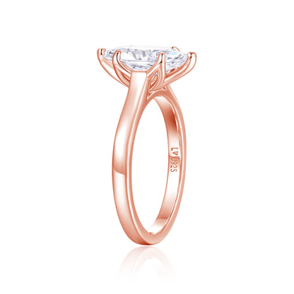 Anillo Marquise Oro Rosa en plata 925 - Louty Joyería