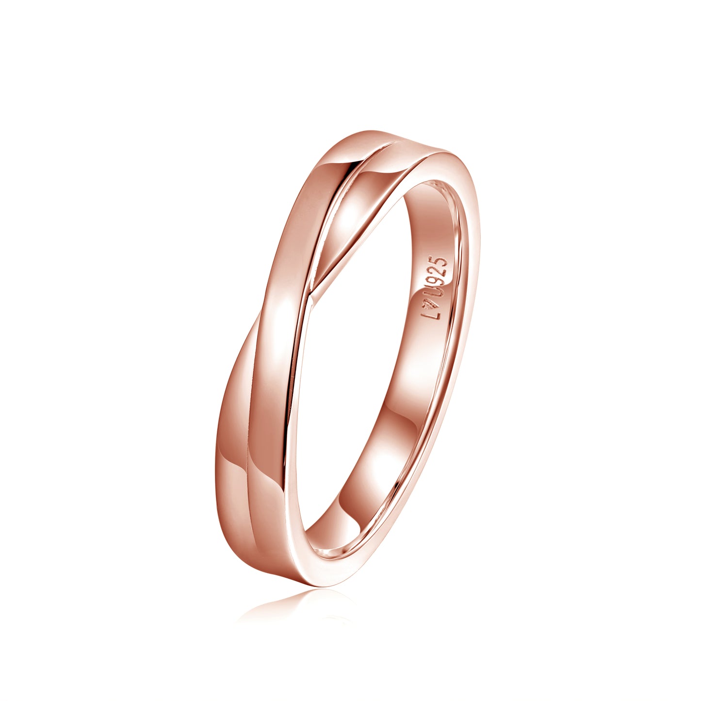 Anillo Matrimonio Entrelazado H Oro Rosa en plata 925 - Louty Joyería
