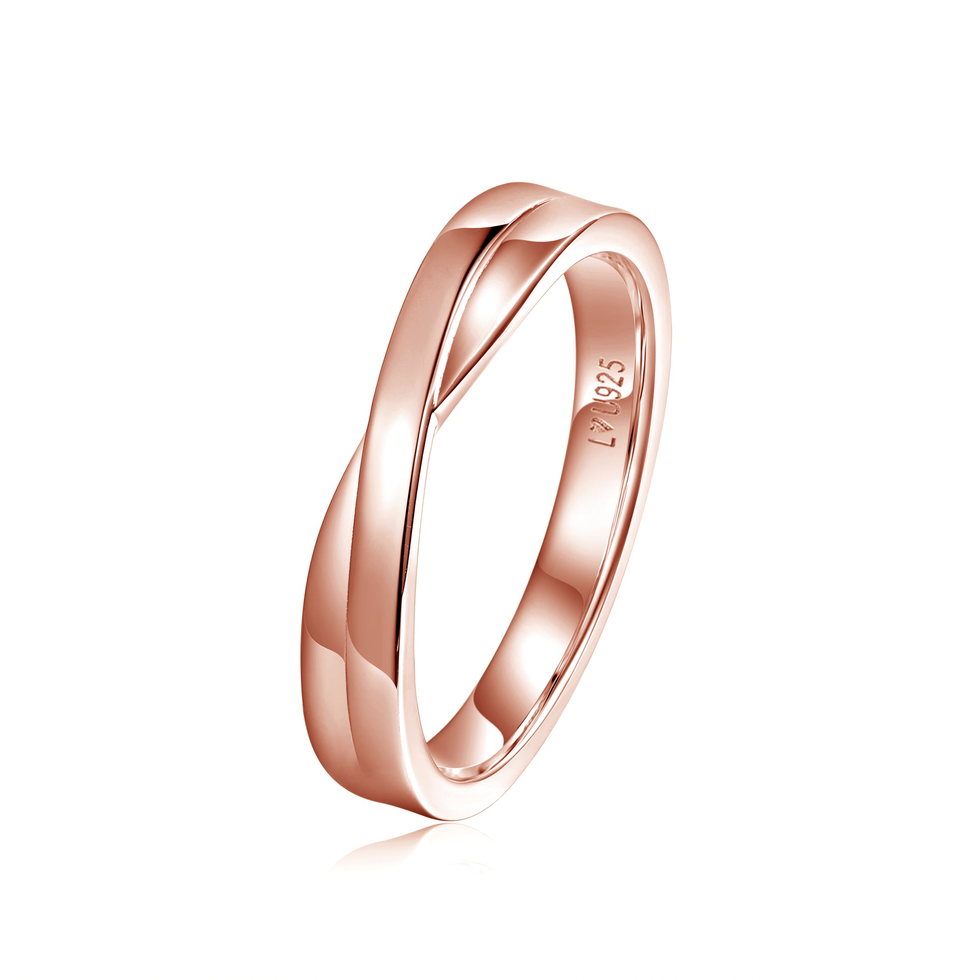 Anillo Matrimonio Entrelazado H Oro Rosa en plata 925 - Louty Joyería