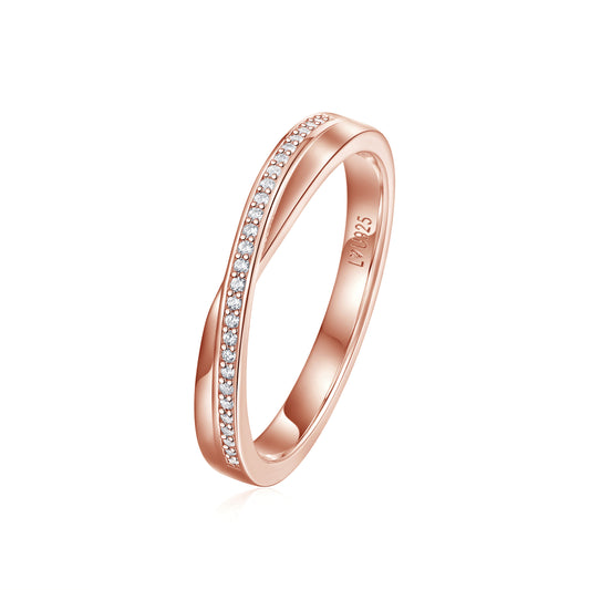 Anillo Matrimonio Entrelazado M Oro Rosa en plata 925 - Louty Joyería
