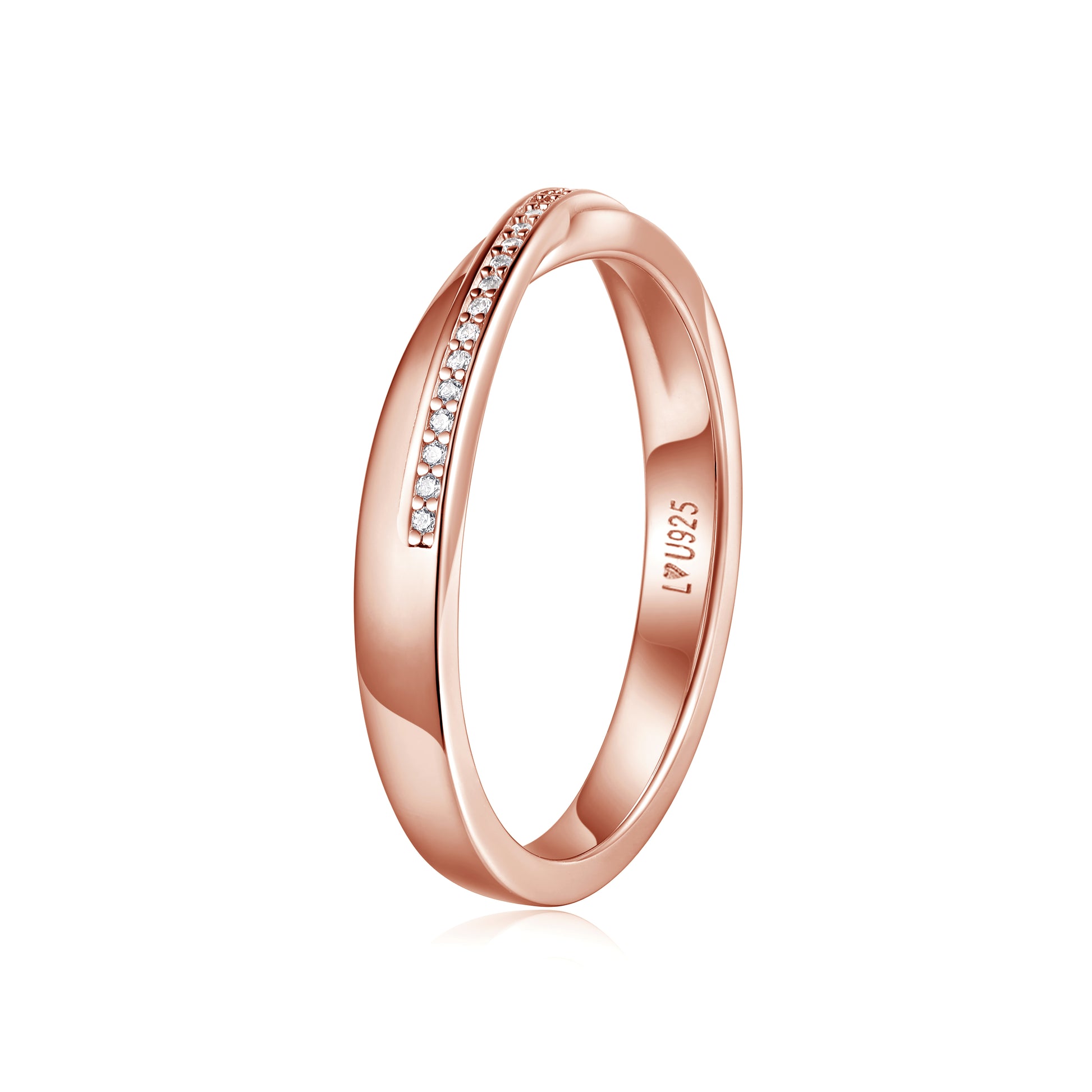 Anillo Matrimonio Entrelazado M Oro Rosa en plata 925 - Louty Joyería
