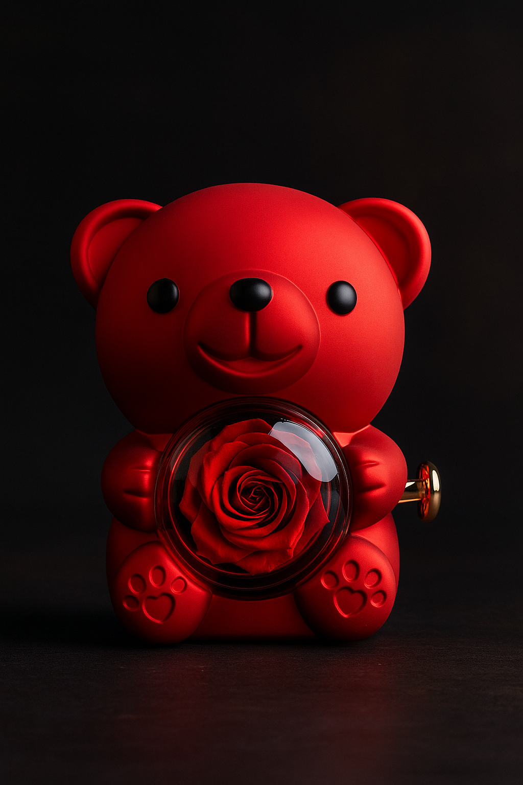 Anillo de plata 925 con Oso y Rosa Eterna - Louty Joyería