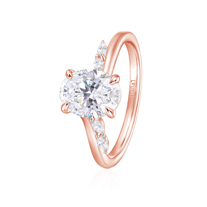 Anillo Oval Royal Oro Rosa en plata 925 - Louty Joyería